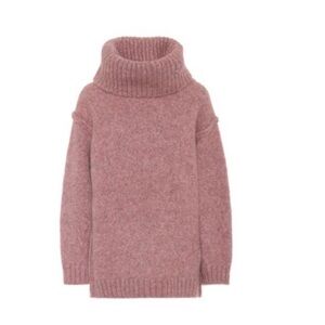 Acne Studios Ashia Alpaca Wool Blend Mauve Turtleneck Sweater